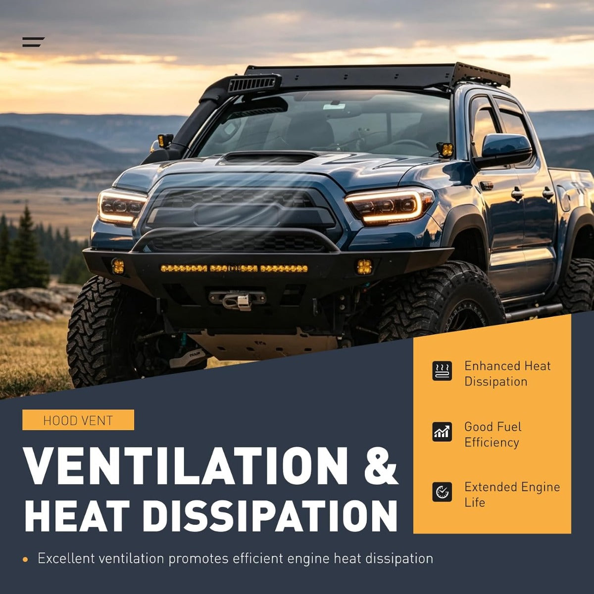 Hood Scoop Vent Compatible with 2016-2023 Tacoma