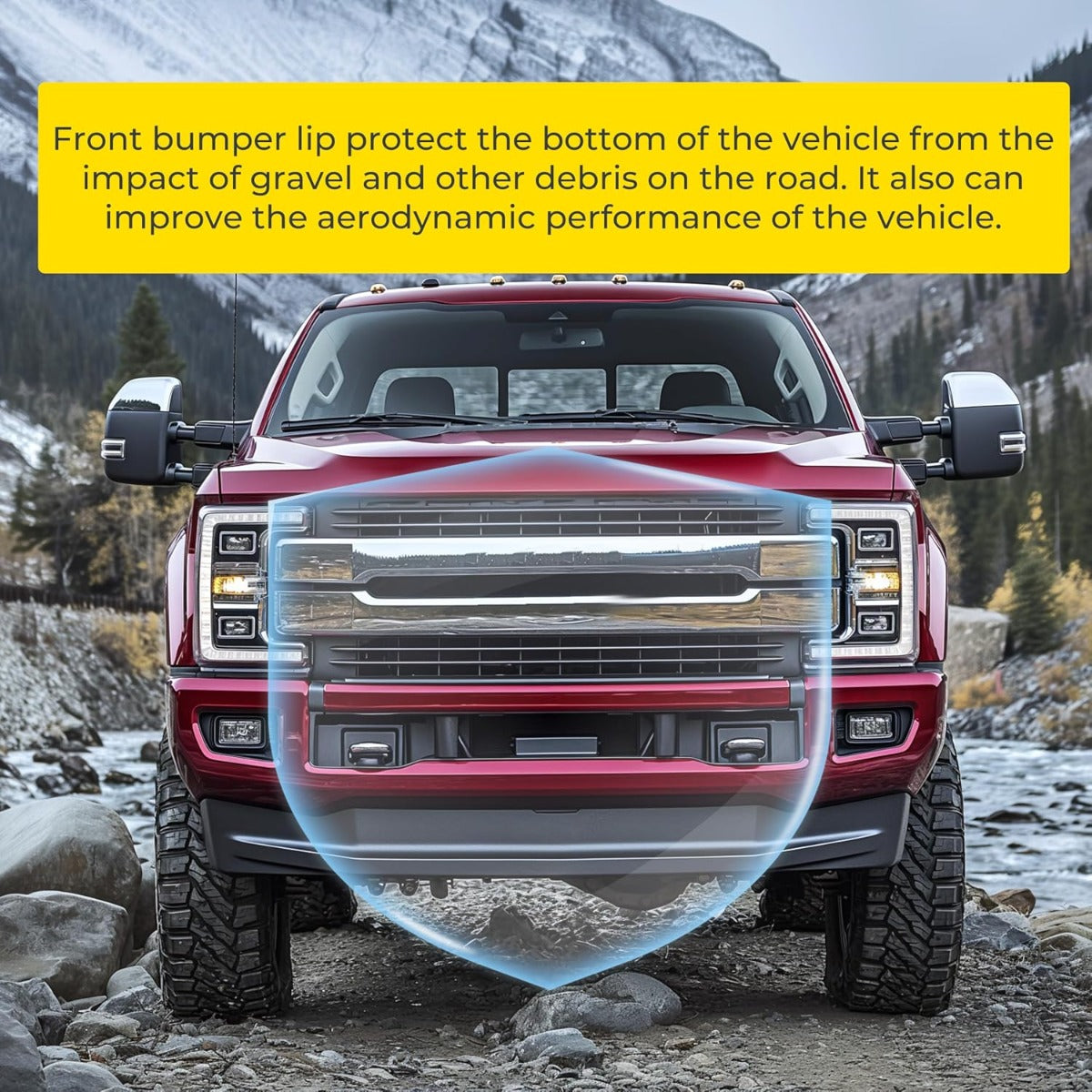 KUAFU Front Lower Bumper Valance Compatible with 2017-2019 Ford F250 F350 F450 F550 Super Duty Pickup 4-Wheel Drive Replacement for FO1095271, HC3Z17626AE Bumper Lip Air Dam Deflector PP Plastic