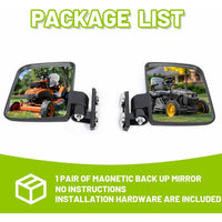 Load image into Gallery viewer, KUAFU Universal Magnetic Tractor Mirrors Compatible with Kubota John Deere Zero Turn Mower Rearview Side Mirrors Black 2Pcs 220LB Rated
