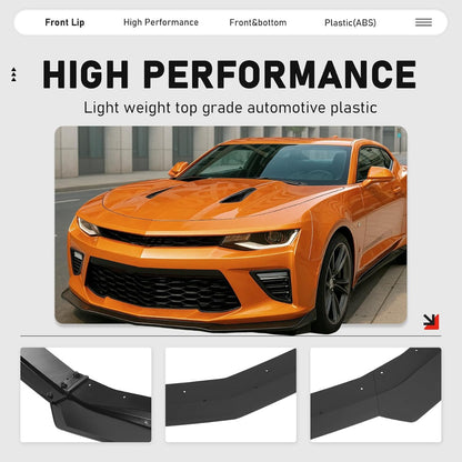 Bumper Lip Compatible with 16-24 Camaro SS V8 Trim Spoiler Splitter