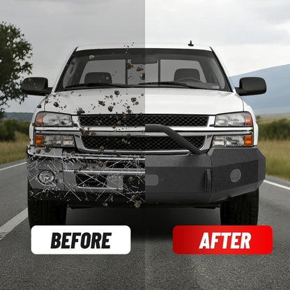 ALMULOO Front Bumper Compatible with 2003-2006 Chevy Chevrolet Silverado 1500 Powder Coated Steel (2 Packages)