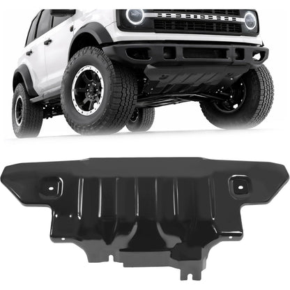 Front Bumper Skid Plate Compatible with 2021-2025 Ford Bronco Replacement for MB3C-6B629-CB Steel Powder Coated Black