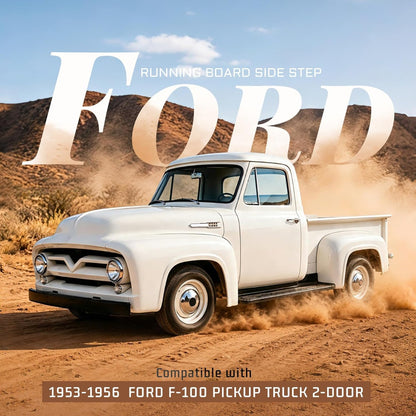 ALMULOO Ribbed Running Boards Compatible with 1953-1956 F100 F-100