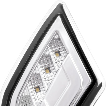 HECASA Pair LED Side Marker Lights Compatible with 2008-2011 Mercedes-Benz C300 C350 C63 AMG 4 Door Sedan Models Side Marker Lamps Replacement for MB2554100 MB2555100 LH&RH Clear Lens Chrome Housing