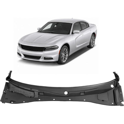 HECASA Windshield Wiper Cowl Panel Compatible with 2012-2023 Dodge Charger Replace for 57010314AI 57010314AE 57010314AF 57010314AG 57010314AH Window Cowl Vent Panel Plastic(PP) Unfinished Black