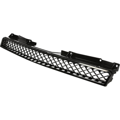 Upper & Lower Mesh Grille Compatible with 2007-2014 Chevy Chevrolet Avalanche Tahoe Suburban 1500 2500 Replacement for GM1200591 GM1200596 GM1200563 GM1200590 GM1200609 - Painted Black