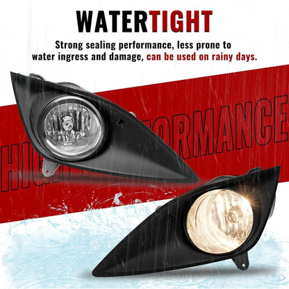 HECASA 2Pcs Fog Lights w/Bezel Compatible with 2013-2017 Hyundai Veloster Turbo Front Bumper Clear Lens Fog Lamp Black Bezel Replacement for HY2593153 HY2592153 HY1038140 HY1039140 Left & Right Side