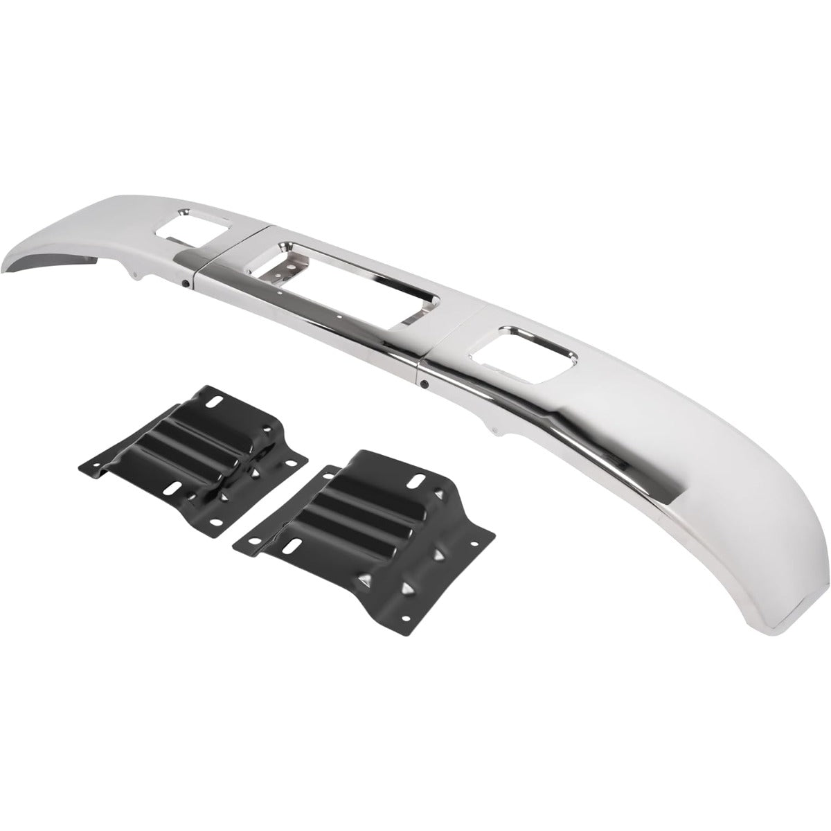 ALMULOO Front Bumper Face Bar+Bracket Compatible with 2008-2014 Ford E-150/E-250 & 2008-2019 Ford E-350/E-450 Super Duty Replace 8C2Z17757B/8C2Z17B884A/8C2Z17B883A/FO1002410/FO1066176/FO1067176