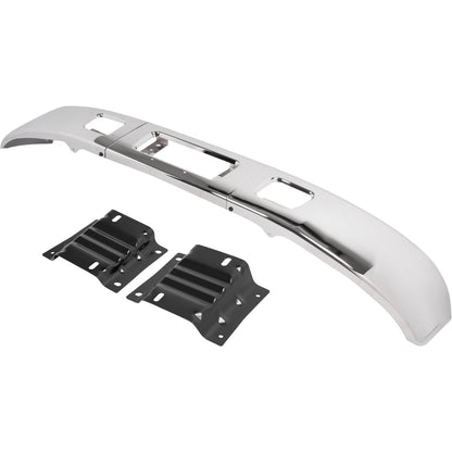 ALMULOO Front Bumper Face Bar+Bracket Compatible with 2008-2014 Ford E-150/E-250 & 2008-2019 Ford E-350/E-450 Super Duty Replace 8C2Z17757B/8C2Z17B884A/8C2Z17B883A/FO1002410/FO1066176/FO1067176