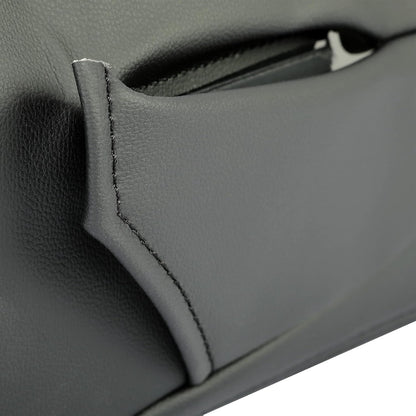 HECASA Leather Center Console Lid Armrest Cover Compatible with 2007-2014 Avalanche GMC Sierra Yukon Denali Suburban Silverado 1500 2500 3500HD Black