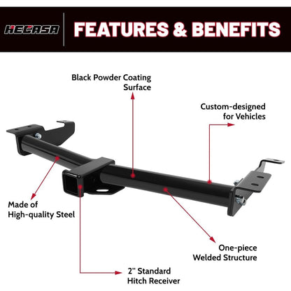 Class 3 Trailer Hitch Compatible with 2000-2014 Ford E-150 E-250 Econoline E-350 Super Duty Trailer Tow Hitch 2 Inch Receiver, Black, NN2174