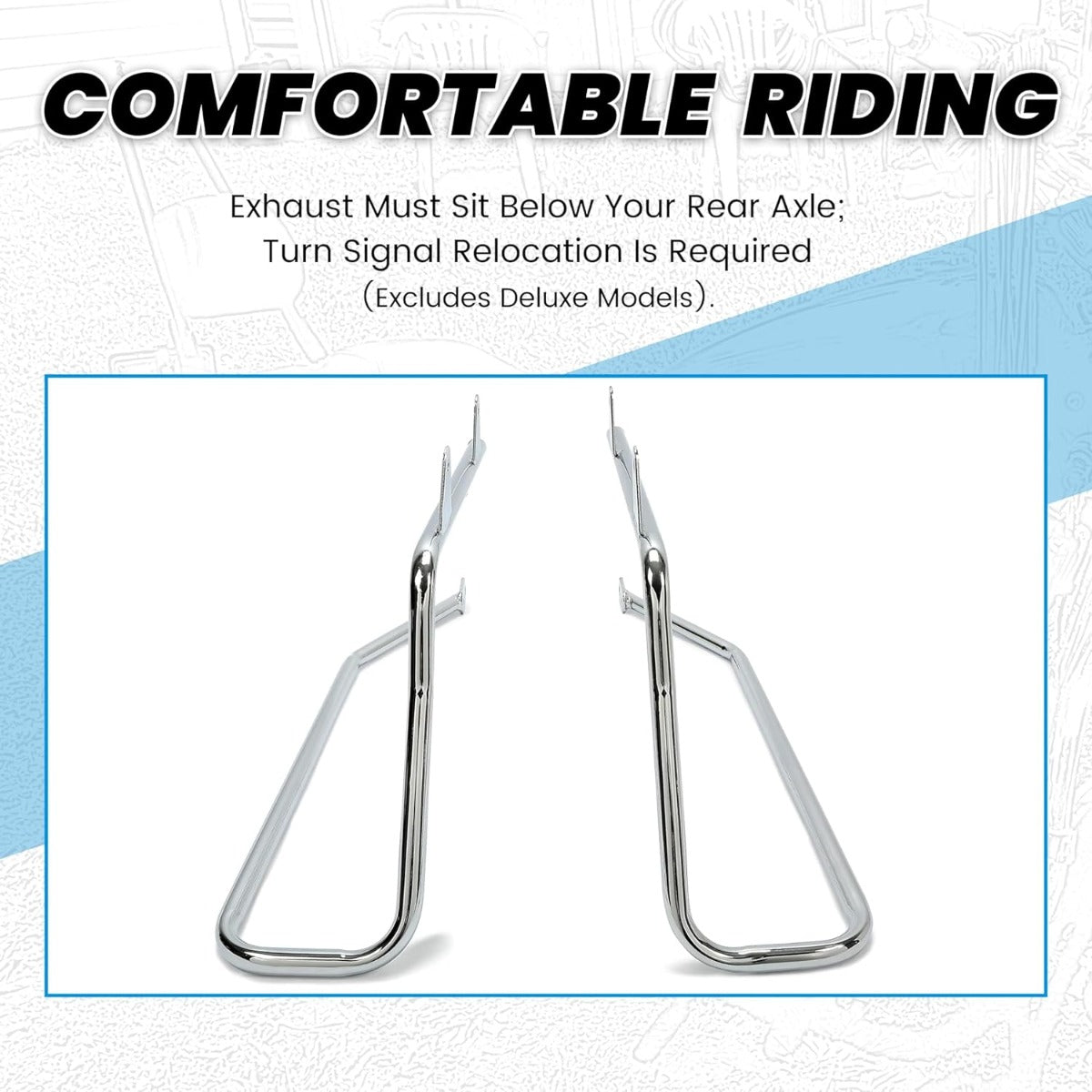 ECOTRIC Saddle Bag Conversion Brackets Support Guard Compatible with Harley Softail 1984-2017 Heritage Springer Fatboy FLSTF FLSTS Bad Boy FXSTSB EFI FLSTFI (Except for Deuce Models) Chrome