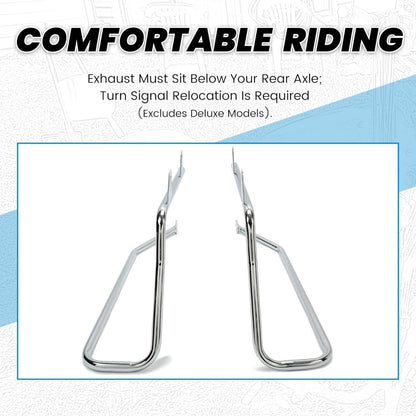 ECOTRIC Saddle Bag Conversion Brackets Support Guard Compatible with Harley Softail 1984-2017 Heritage Springer Fatboy FLSTF FLSTS Bad Boy FXSTSB EFI FLSTFI (Except for Deuce Models) Chrome