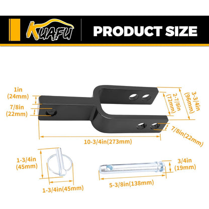 Versatile Quick Hitch Adapter Used to Adjust Top Link Bracket Movements Fits for Category 1 3-Point Tractors Steel Black