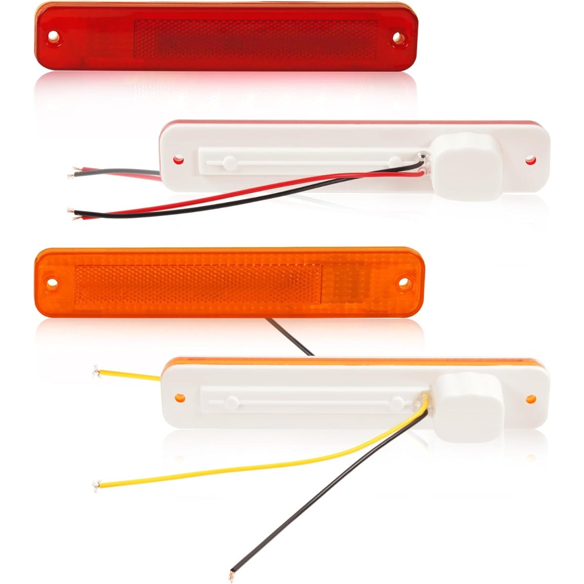 HECASA 8PCS Tail Lights & Front Parking Lights & Side Markers Kit Compatible with 1973-1977 Ford Pickup Red+Amber Lens