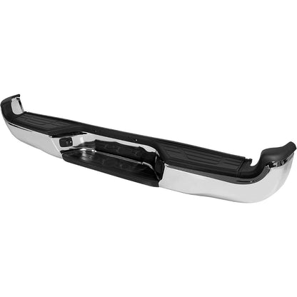 Rear Bumper Compatible With 2005-2015 Toyota Tacoma TO1103113 Bumper Assembly W/Pads Brackets and License Plate Lights Steel Chrome Fits Models With SR5 Package or Limited Package Only