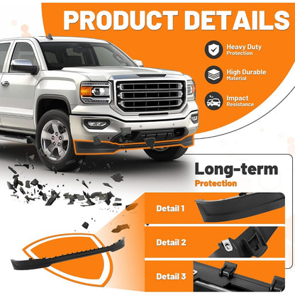 Front Lower Bumper Valance Panel Compatible with 2014-2015 GMC Sierra 1500 Replacement for GM1095199 22764087 Air Dam Deflector Valance Plastic