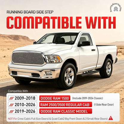 Running Board Step Compatible with 2009-2026 Ram 1500