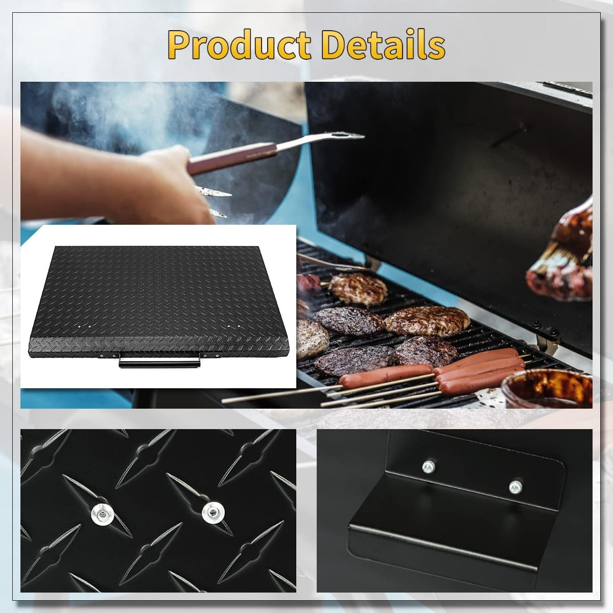 HECASA Black Outdoor 36" Griddle Grill Hard Cover Lid with Handle Waterproof Aluminum Compatible with Blackstone & More