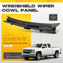 Windshield Wiper Cowl Panel Compatible with 2014-2015 Chevy Chevrolet Silverado 1500 Crew Double Regular Cab Replace for 23207951 Window Cowl Vent Grille Plastic(PP+Rubber+ABS) Black