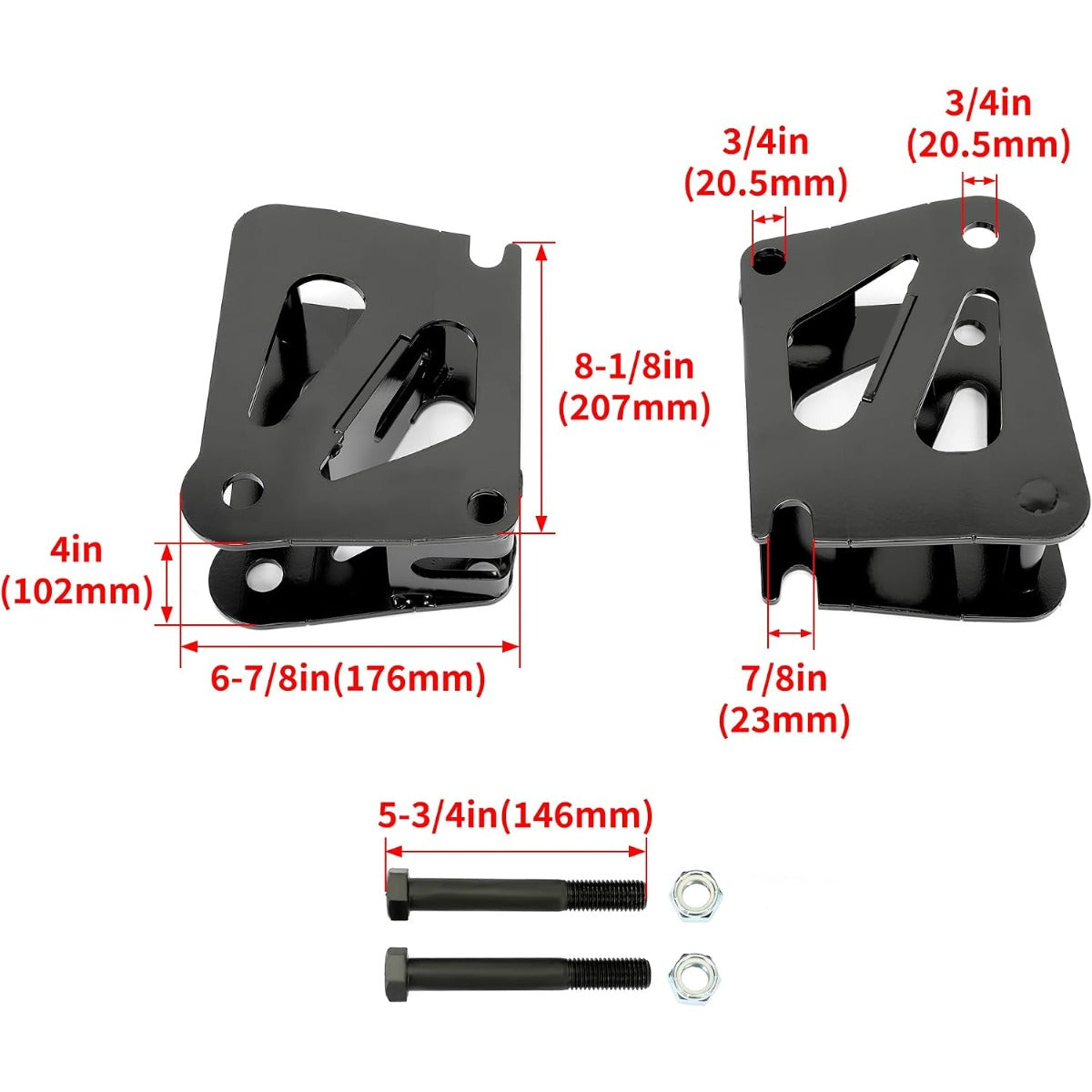 KUAFU 5" Snow Plow Drop Brackets Compatible with Western SnowEx Ultramount