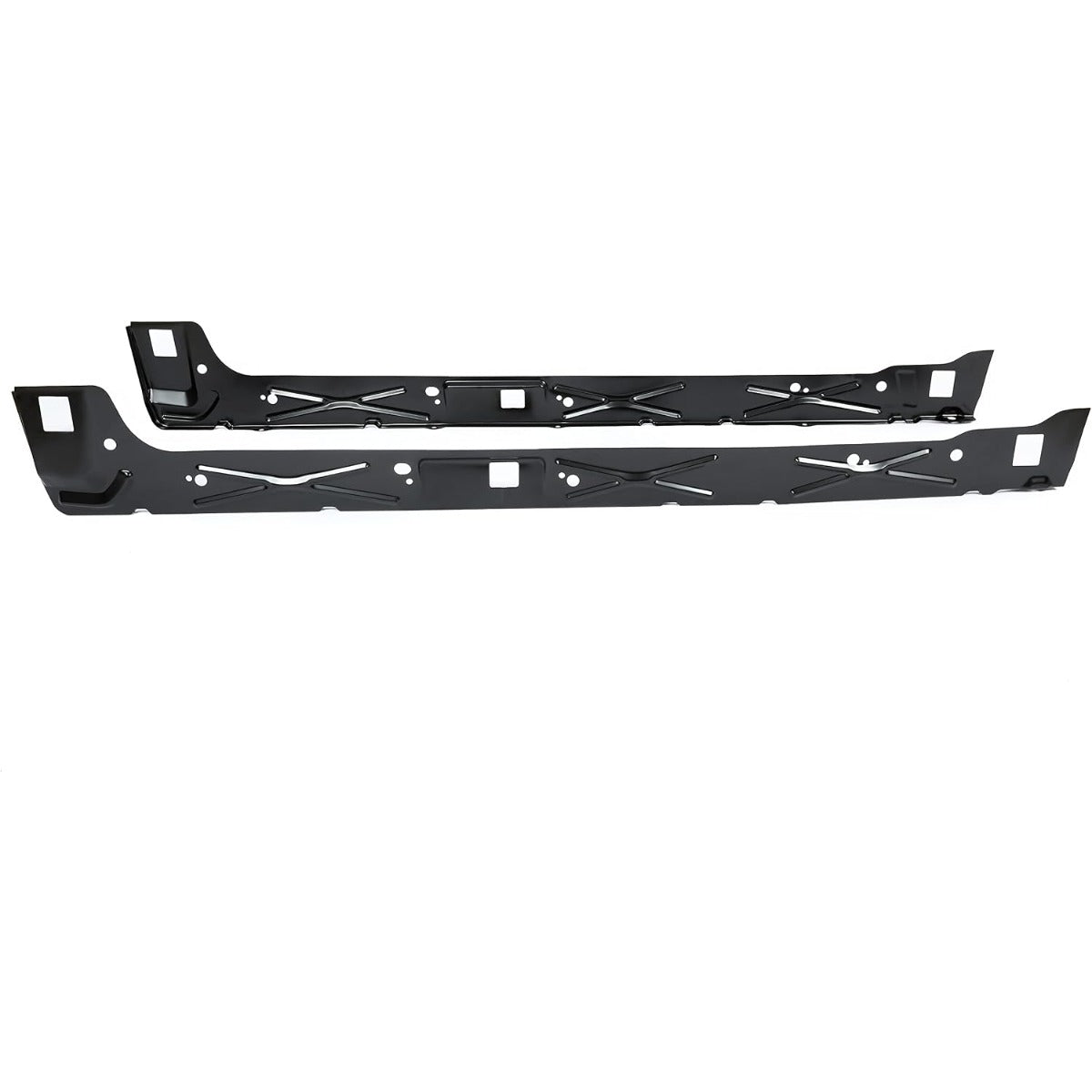 ALMULOO Pair Inner Rocker Panel Compatible with 1999-2018 Chevy Silverado & GMC Sierra Extended Cab Steel Electrophoresis Black Left + Right Side