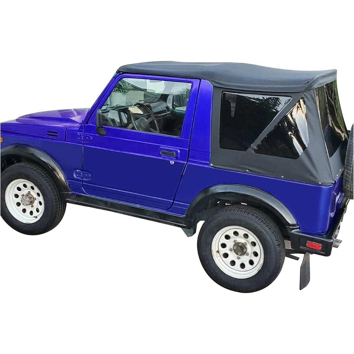Soft Top for 1986-1994 Suzuki Samurai with Tinted Zip Out Windows Sailcloth - Black, NN1608