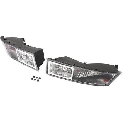 ALMULOO Pair Fog Lights Compatible with 2007-2014 Cadillac Escalade/ESV&2007-2013 Cadillac Escalade EXT Front Bumper lamps Driver & Passenger Side Replacement for GM2592163 GM2593163 Clear Lens