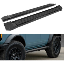 HECASA Running Boards Compatible with 2021-2025 Ford Bronco 4 Door Side Steps Nerf Bars Side Steps Rock Rail Aluminum + ABS Black Platform Style