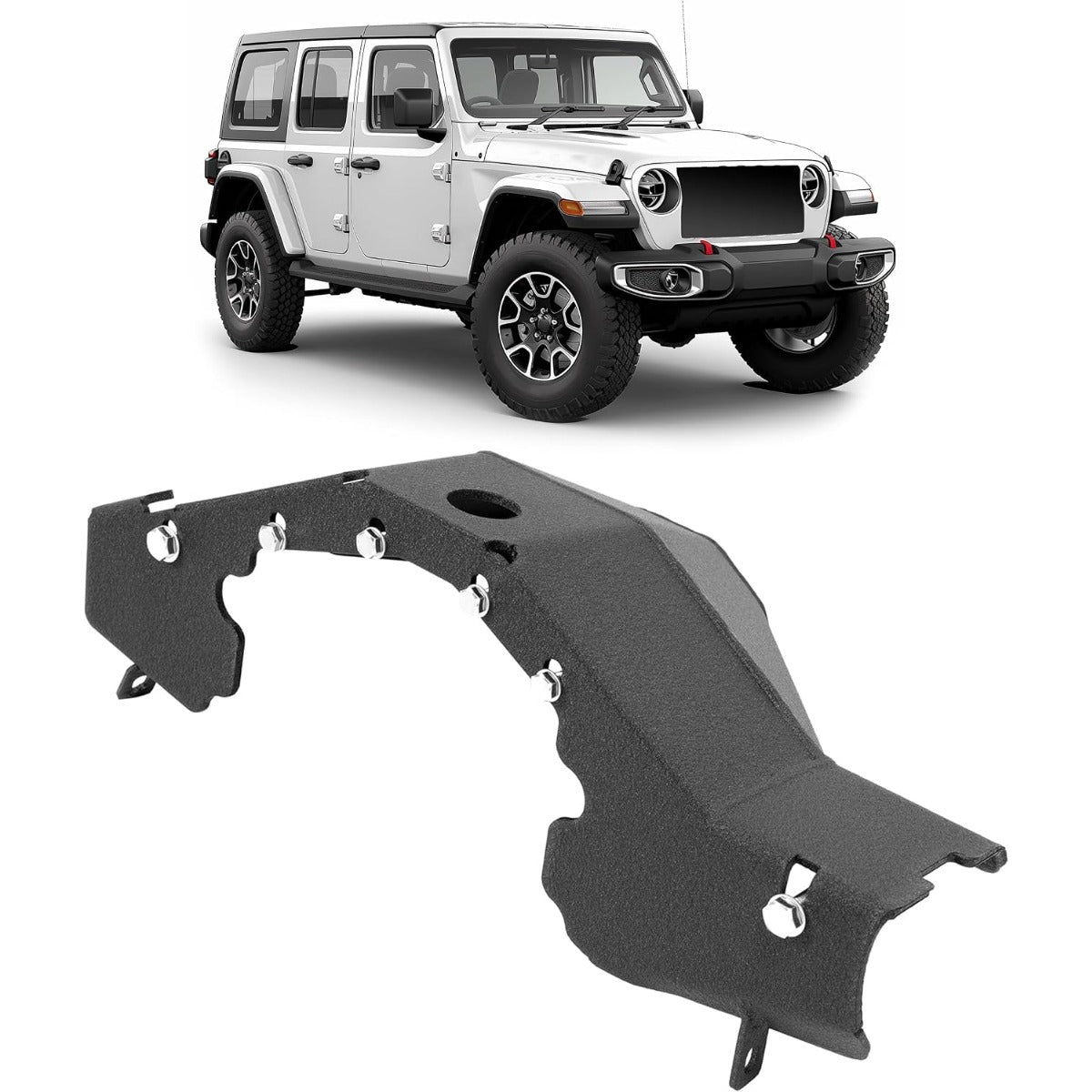 Front Differential Skid Plate Compatible with 2018-2023 Jeep Wrangler JL & 2020-2023 Gladiator JT Dana 44 Axle Steel Powder Coated