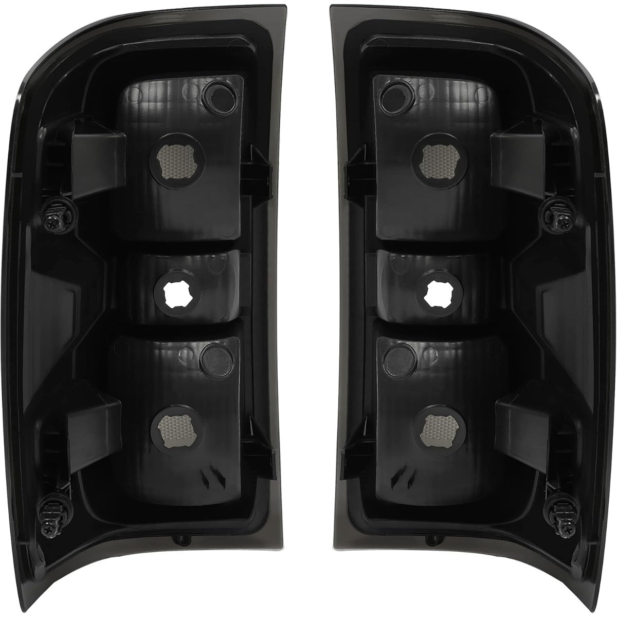 Tail Lights Compatible with 2014-2018 Chevy Chevrolet Silverado 1500/2500/3500 HD GMC Sierra 3500 HD Dually Model Replacement for GM2800261 Brake Lamps w/o Bulbs Smoke Lens Chrome Housing Pair LYPL-148S-2