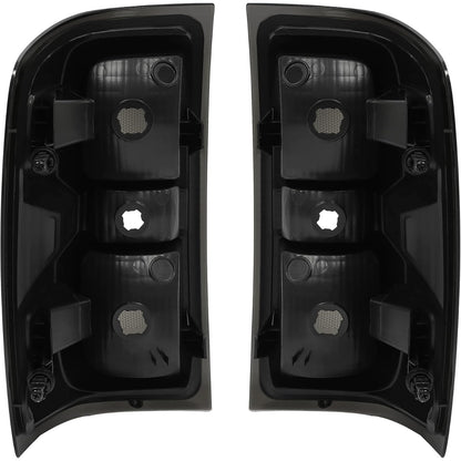 Tail Lights Compatible with 2014-2018 Chevy Chevrolet Silverado 1500/2500/3500 HD GMC Sierra 3500 HD Dually Model Replacement for GM2800261 Brake Lamps w/o Bulbs Smoke Lens Chrome Housing Pair LYPL-148S-2