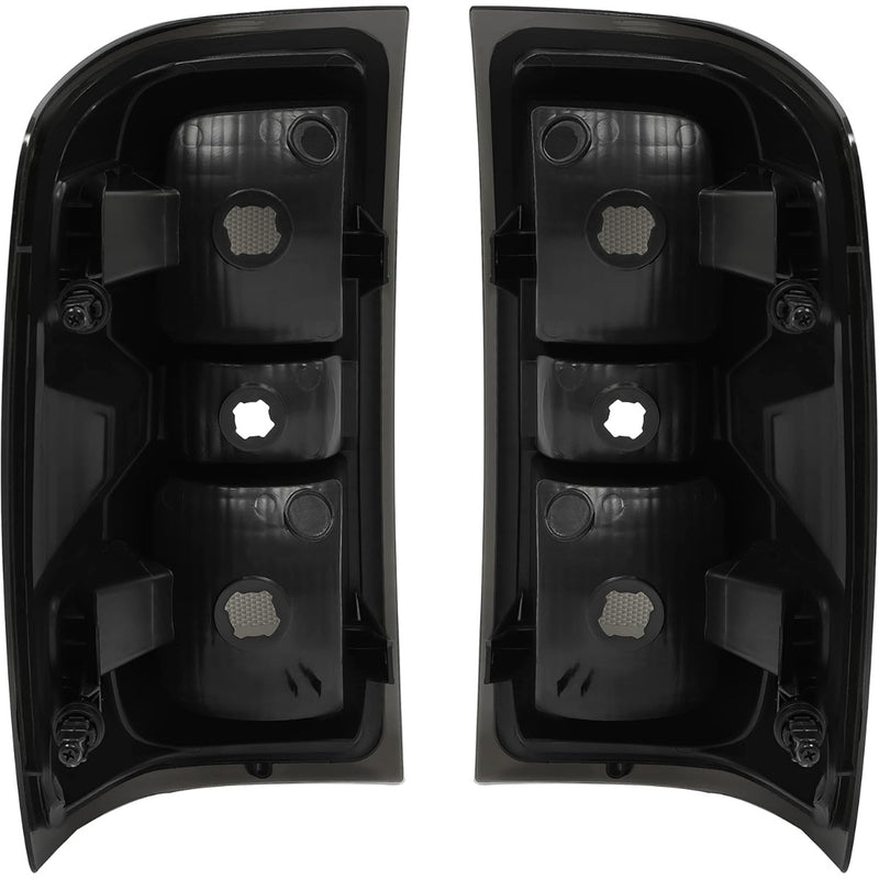 HECASA Tail Lights Compatible with 2014-2018 Chevy Chevrolet Silverado 1500/2500/3500 HD GMC Sierra 3500 HD Dually Model Replacement for GM2800261 Brake Lamps w/o Bulbs Smoke Lens Chrome Housing Pair LYPL-148S-2