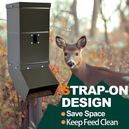 KUAFU Tree Protein Deer Feeder with Waterproof Cover and Mounting Straps,