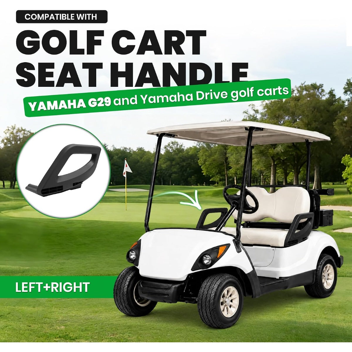 Golf Cart Seat Handle Compatible with Yamaha G29 Drive Arm Rest & Hip Restraint Set for Driver and Passenger Replacement for JW1-K8362-00/JW1-K8361-00