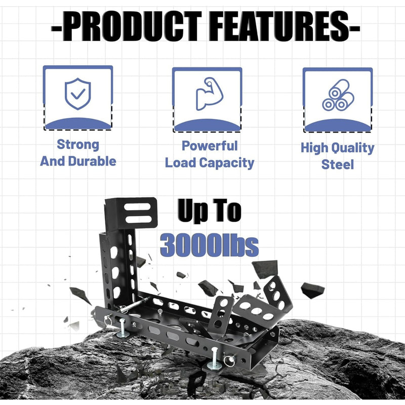 Motorcycle Wheel Chock Trailer 3000lb Capacity, Adjustable Motorcycle Front Tire Stand Chock for Trailer Truck Garage Fit for Most Crusier Sports Dirt Bikes Tire Size 14"-22" Wheels LYA-044