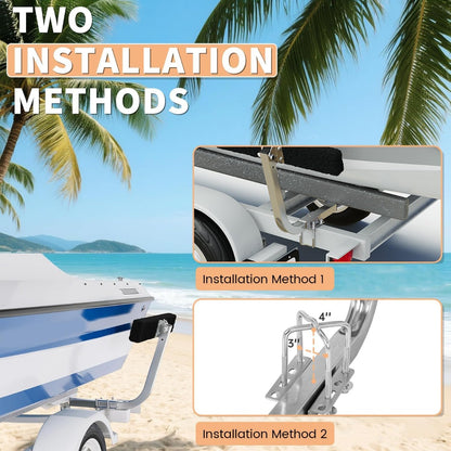 ECOTRIC Boat Trailer Guide 2 Foot Bunk Board Guide-On Rails Galvanized