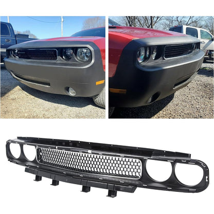 New Front Grill Grille Assembly w/Chrome Trim Bezel Molding Upper Compatible with 2008-2014 Dodge Challenger Replacement for CH1200338