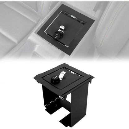 KUAFU Center Console Lock Safe Box Compatible with 2021-2025 Ford Bronco Front Center Console Security Locking Vault Gun Safe w/ 3-Digit Combo Lock Steel Powder Coated Black