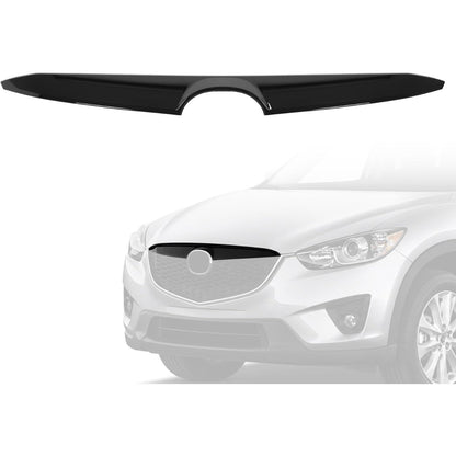 ALMULOO Front Grille Trim Compatible with 2013-2015 Mazda CX-5 Gloss Black Plastic ABS Painted Front Bumper Grille Decoration