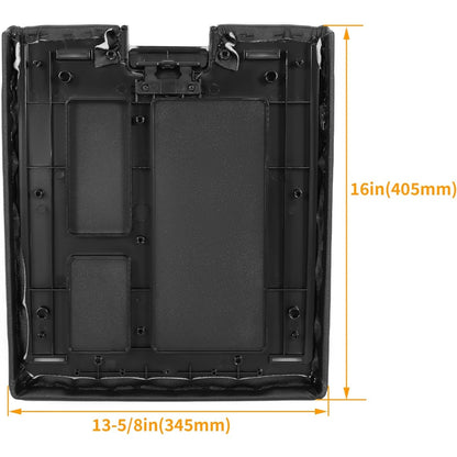 KUAFU Center Console Lid Compatible with 2007-2014 Chevy Chevrolet Silverado Avalanche Suburban Tahoe GMC Sierra Yukon Replace for 20864151 924-810 Seat Armrest Cover with Latch Plastic Leather Black