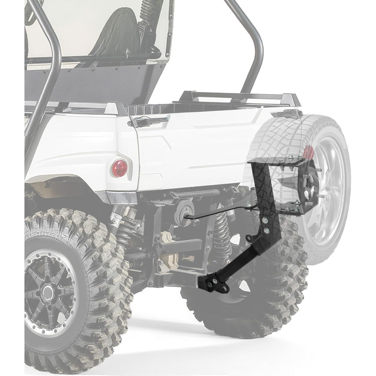 Spare Tire Carrier Compatible with 2014-2025 Kawasaki Teryx4 800 Steel Spare Tire Mount Powder Coated