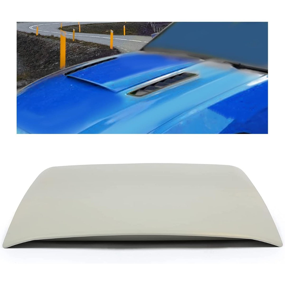 KUAFU Hood Scoop Vent Compatible with 2013 2014 Ford Mustang Gray ABS