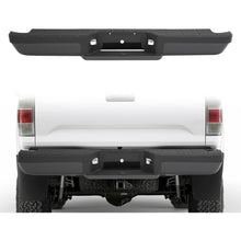 HECASA Rear Step Bumper Compatible with 1993-2011 Ford Ranger Fleetside/Styleside Supercrew FO1102257 W/Brackets & LED Lights w/o Parking Aid Sensor Holes Black