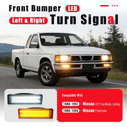 HECASA Turn Signal Lights Compatible with 1988-1997 Nissan D21 Hardbody pickup 1988-1995 Nissan Pathfinder Clear Lens