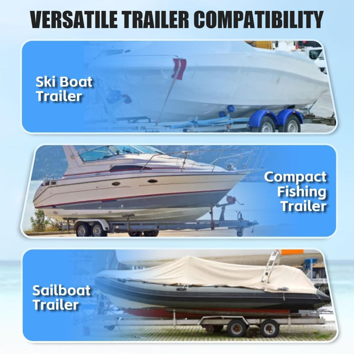 ECOTRIC 40"-60'' Boat Trailer Post Guides Fits Frames up to 3" W x 4-1/4" H Boating & Sailing Poles Guide Bars for Canoe Fishing Boat Kayak Ski Boat 2Pcs
