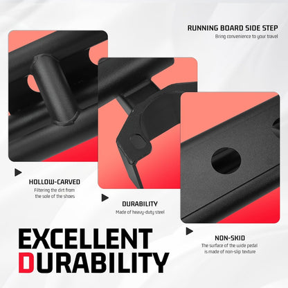 ALMULOO 54" Running Board Step Armor Compatible with 07-18 Jeep Wrangler JK