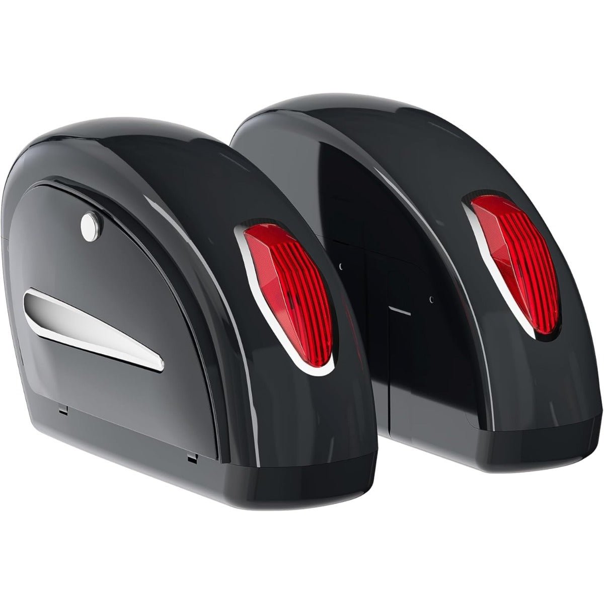 Motorcycle Saddlebags W/Lock & Lights 36L Pair for  Honda Yamaha Harley Sporster Softail Suzuki Kawasaki vulcan Universal Hard Saddle Bags Trunk Luggage w/Mounting Brackets Black
