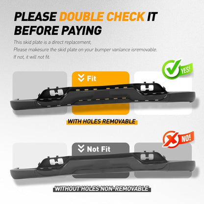 KUAFU Front Lower Bumper Valance 3PCS Panel Compatible with 2016-2018 Chevy Chevrolet Silverado 1500 2019 Silverado 1500 LD Replaces 84029815 Air Dam Spoiler w/Z71 Package & Skid Plate Plastic