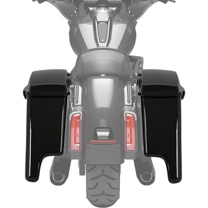 5" Stretched Extended Hard Saddle Bag W/Black Latches for 2014-2024 Harley Touring Road King Road Glide Street Glide Electra Glide Ultra Classic